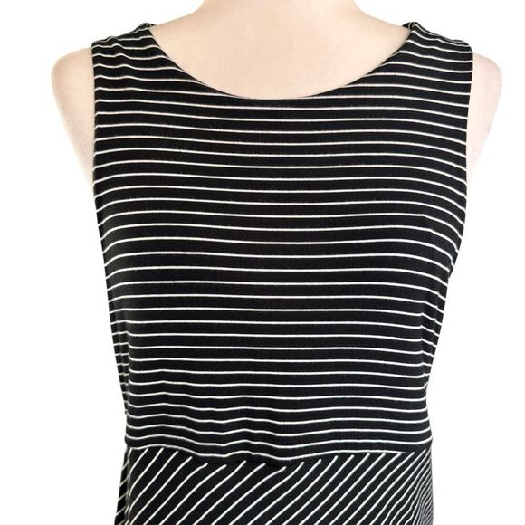 NWT Athleta Stripe La Palma Dress Black White Stripe Coastal Preppy Prep $98 M - Picture 2 of 12